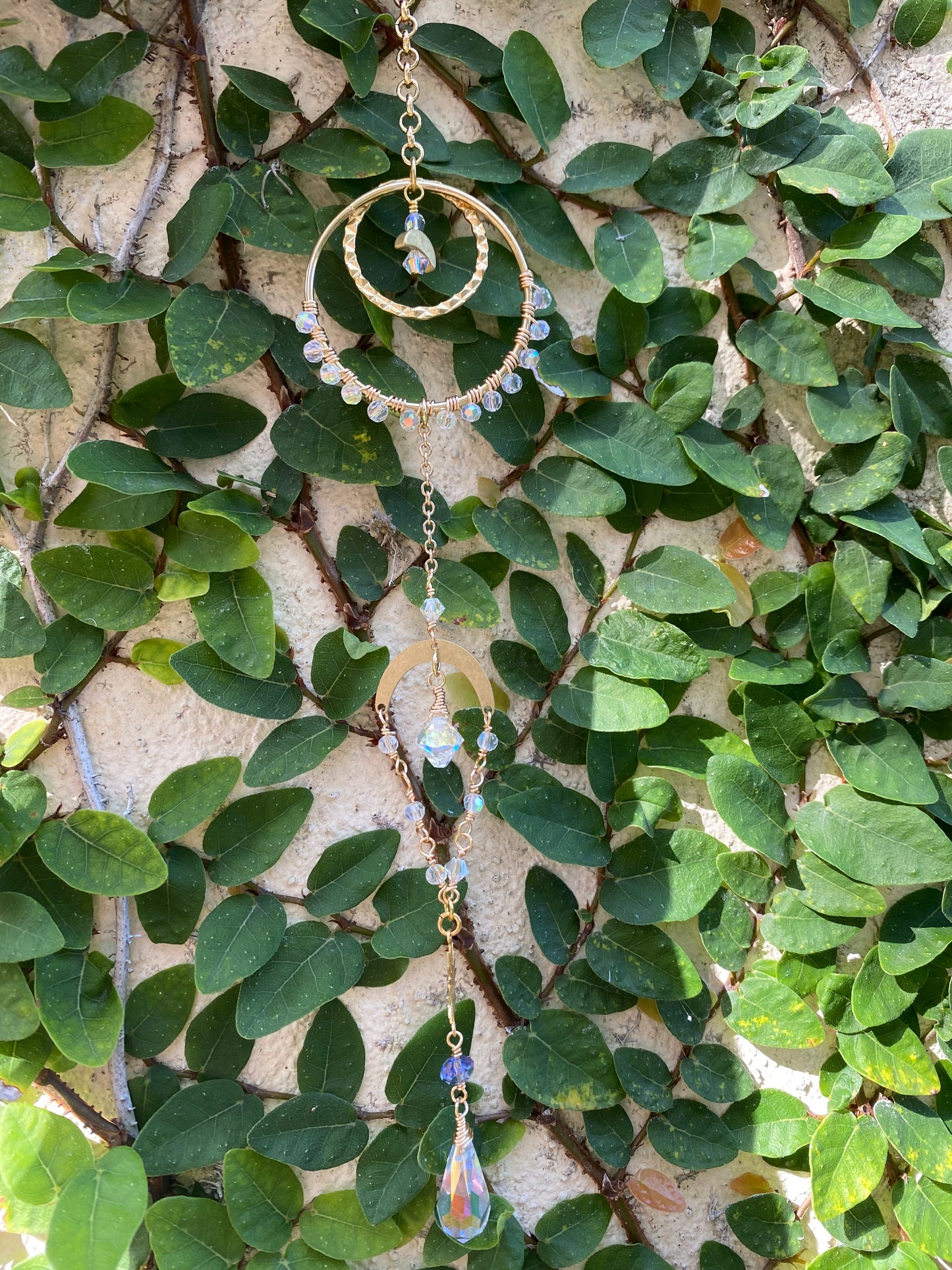 Double circle gold suncatcher