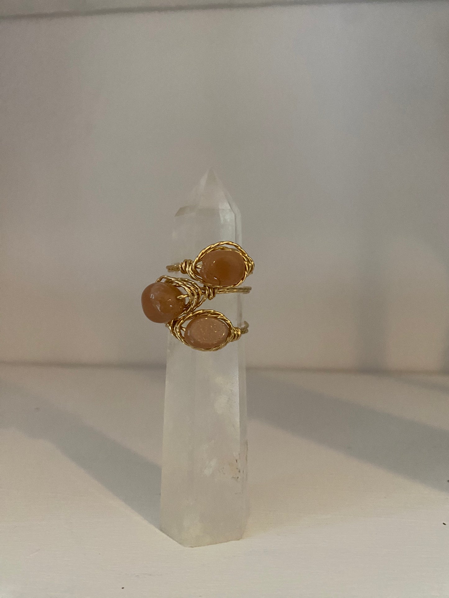 Gemstone Judy Rings Wrapped in Twisted Wire